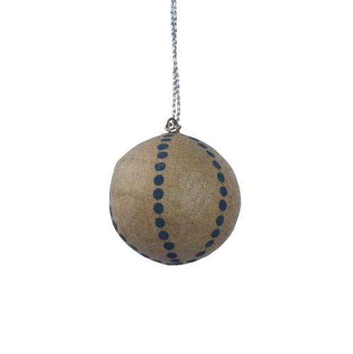 Zawieszka papierowa. bombka - handmade. brązowa w kropki