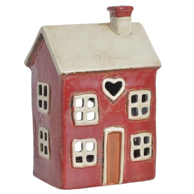 Domek ceramiczny czerwony na tealight