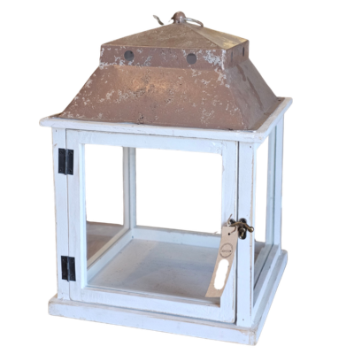 Latarnia z drewna jodłowego i metalu FSC